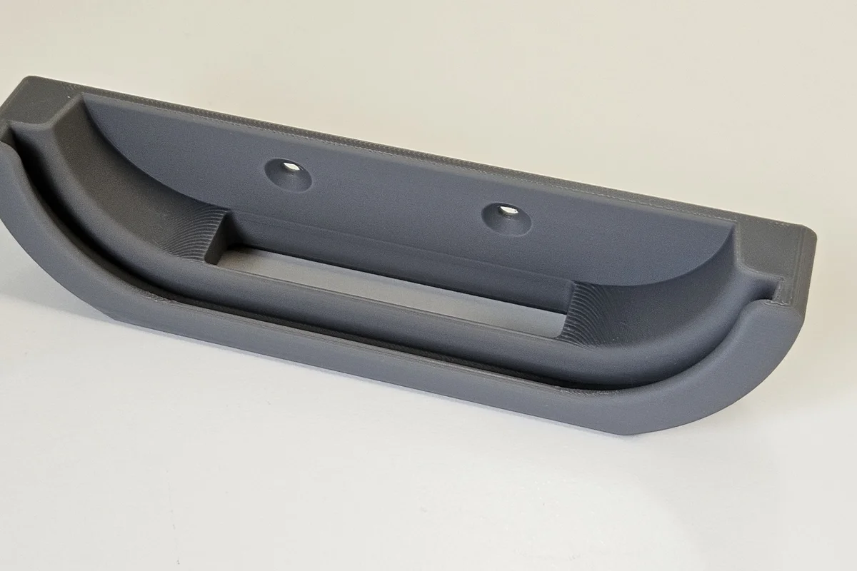 Grey PLA wall holder for Google TV Streamer 4K.