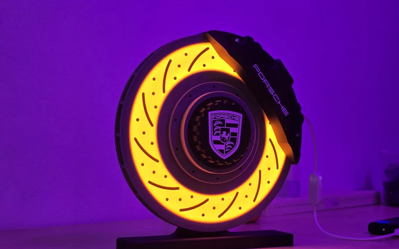 Preview card image for the custom LED brake disc lamp project.